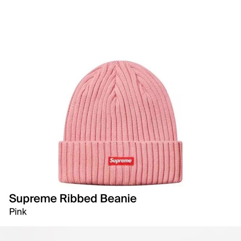 Supreme Pink Ribbed Beanie
